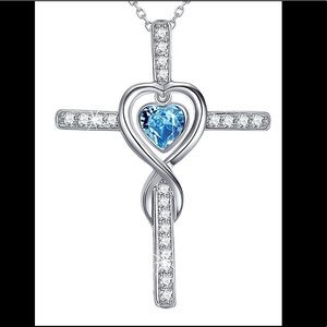 ✨SOLD✨Dorella March Birthstone Cross Necklace